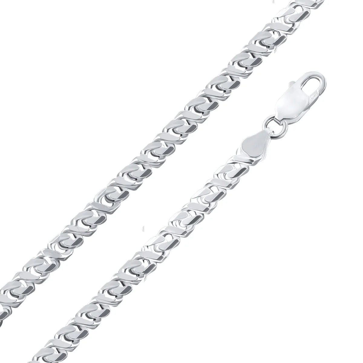 6.8mm 22" 67.9 gram Solid 925 Sterling Silver Dollar Cuban Diamond Cut Chain