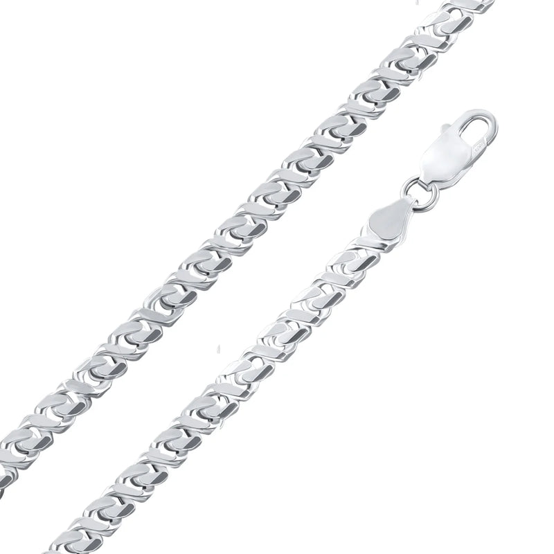 6.8mm 22" 67.9 gram Solid 925 Sterling Silver Dollar Cuban Diamond Cut Chain